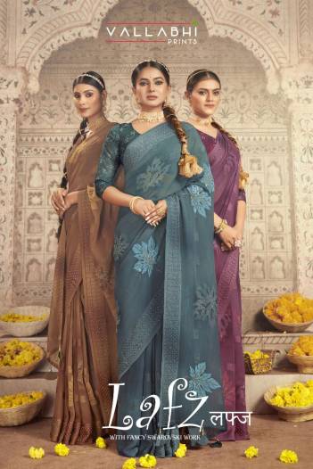 Lafz By Vallabhi Print Fancy Georgette Sareee Collection